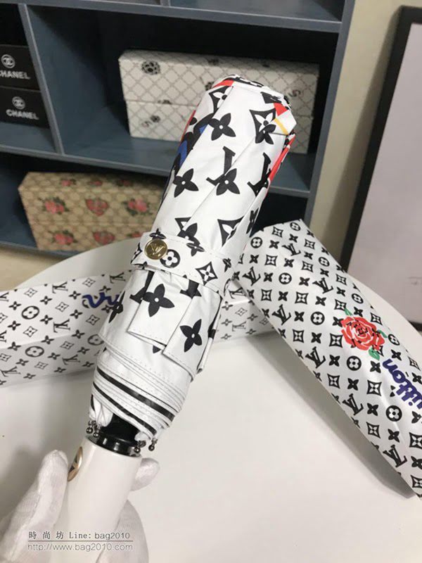 LV路易威登傘 超爆款 極品LV 2019火爆自動傘 四葉草 玫瑰花圖案 自動晴雨傘 防曬隔熱 防紫外線  zm1047